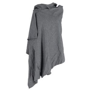 Yohji Yamamoto Hooded Poncho Cape in Grey Wool